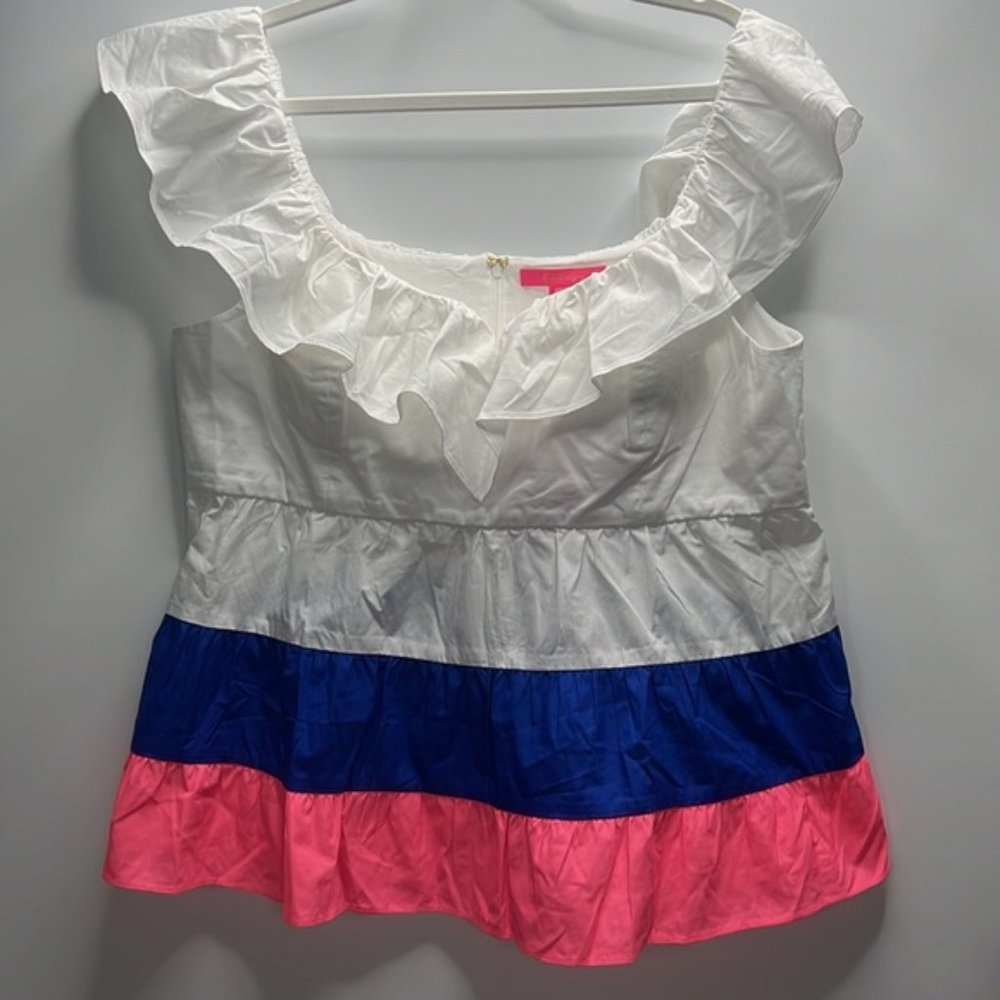 Lilly Pulitzer Emie Ruffle top size 16 NWT NWT Lilly Pulitzer